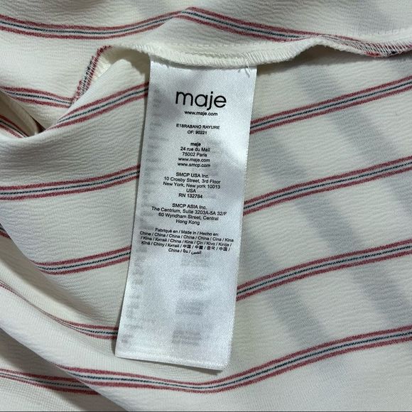 Maje Rabano Striped Suspender Midi Dress Small - Picture 8 of 13
